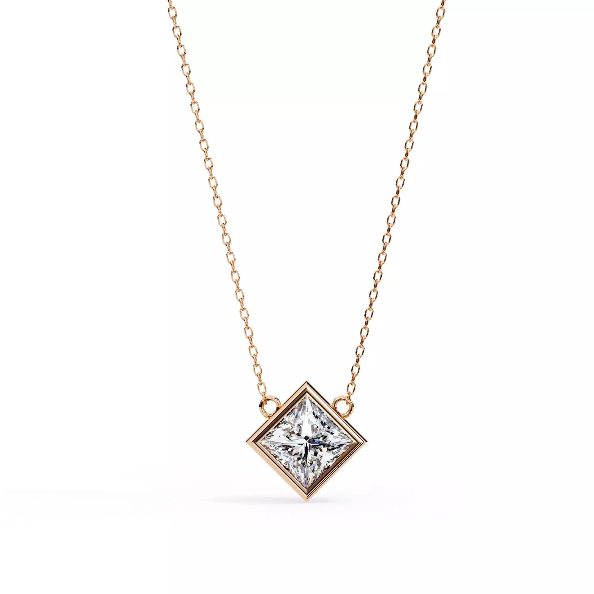 Solitaire Diamond Pendant 360 Animation Renders 3dm stl details 3D print model_0