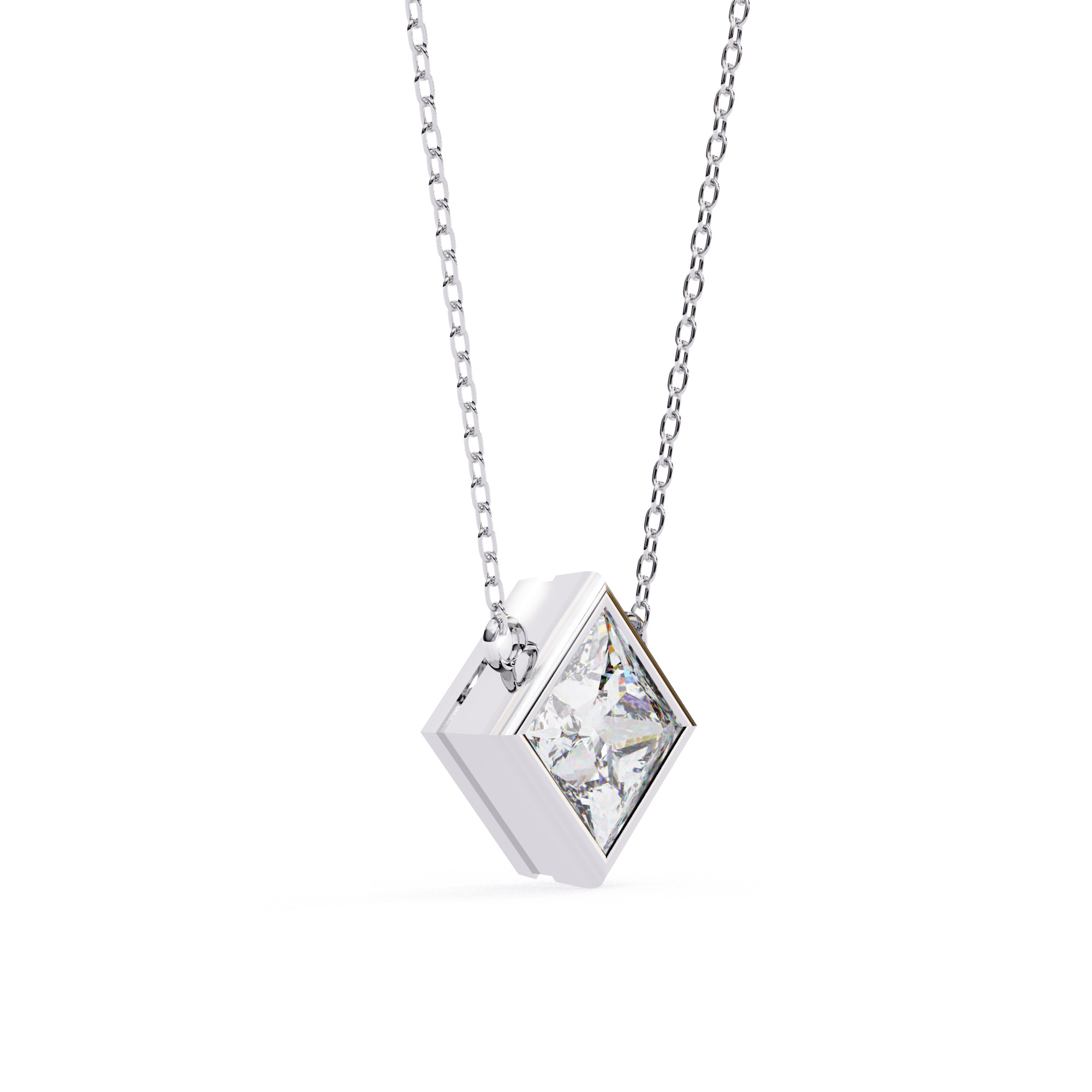 Solitaire Diamond Pendant 360 Animation Renders 3dm stl details 3D print model_7