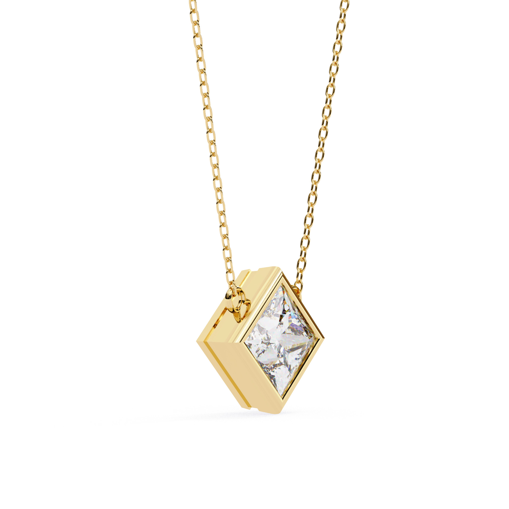 Solitaire Diamond Pendant 360 Animation Renders 3dm stl details 3D print model_9