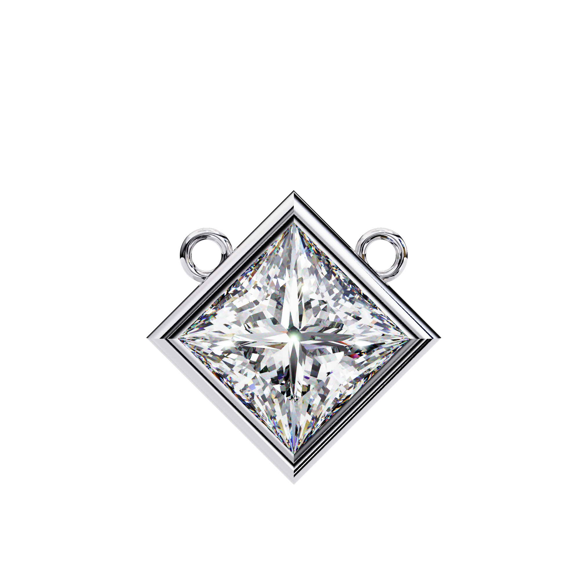 Solitaire Diamond Pendant 360 Animation Renders 3dm stl details 3D print model_12