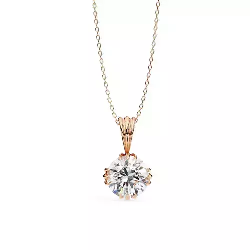 Solitaire Diamond Pendant 360 Animation Renders 3dm stl details 3D print model
