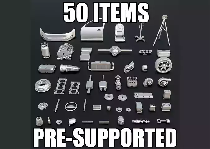 Car Parts Diorama Pack 3D print model