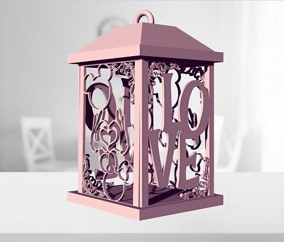 Mickey and Minnie Love Lamp 3D print model