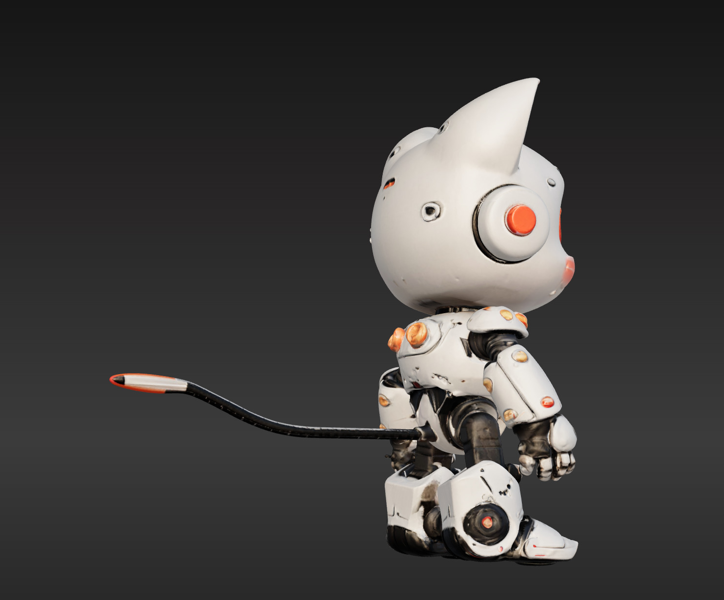 3D Model of Cute Robo Cat  Animated and Printable 3D print model 3D print model_4