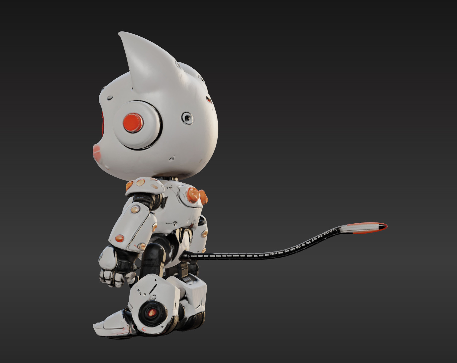 3D Model of Cute Robo Cat  Animated and Printable 3D print model 3D print model_2