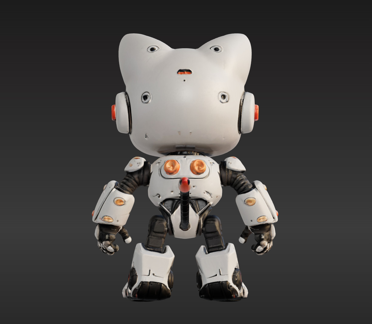 3D Model of Cute Robo Cat  Animated and Printable 3D print model 3D print model_3