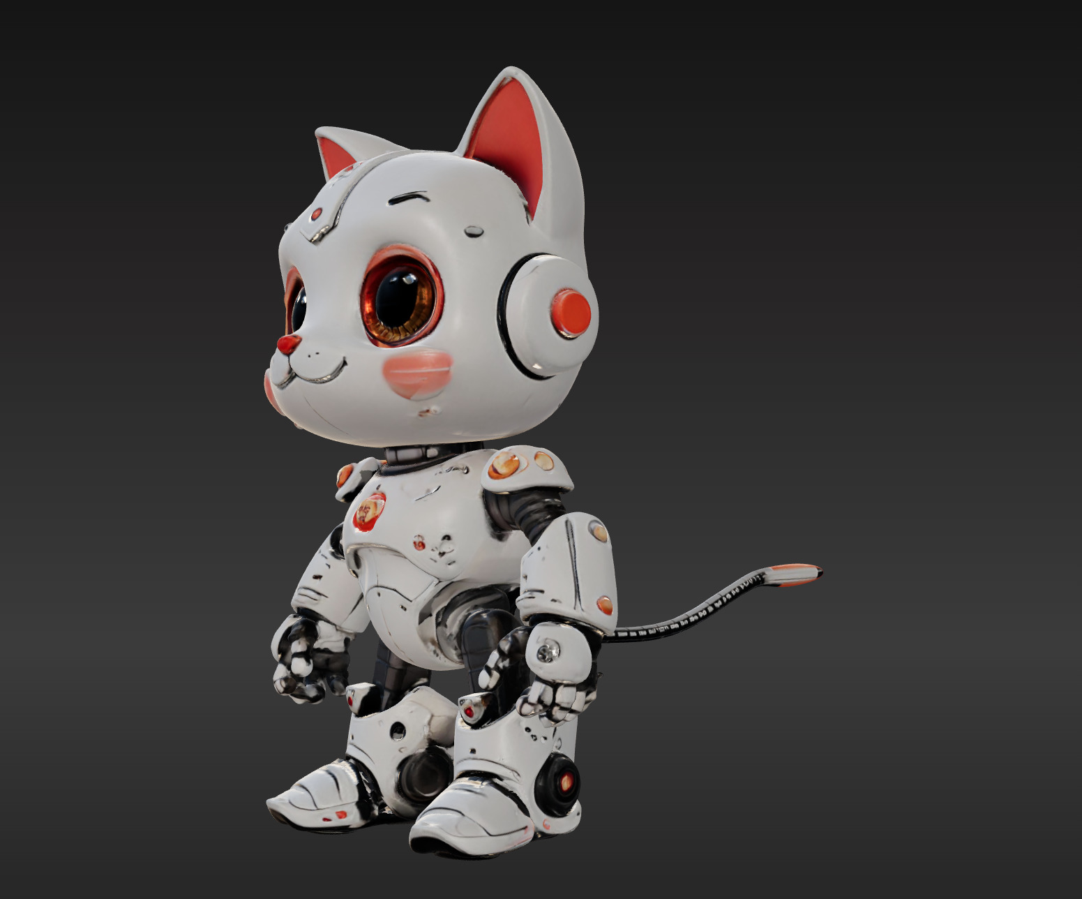 3D Model of Cute Robo Cat  Animated and Printable 3D print model 3D print model_1