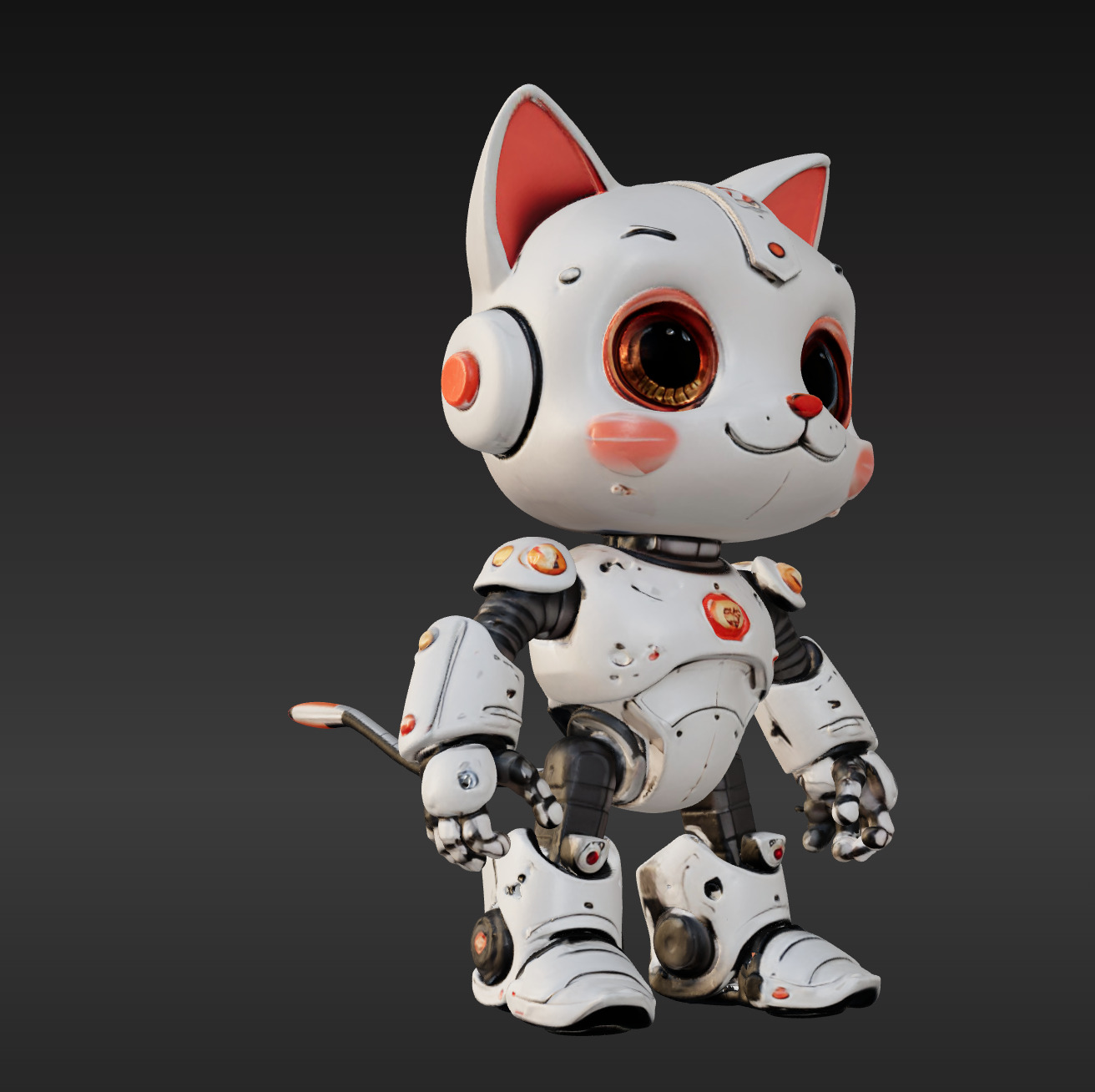 3D Model of Cute Robo Cat  Animated and Printable 3D print model 3D print model_5
