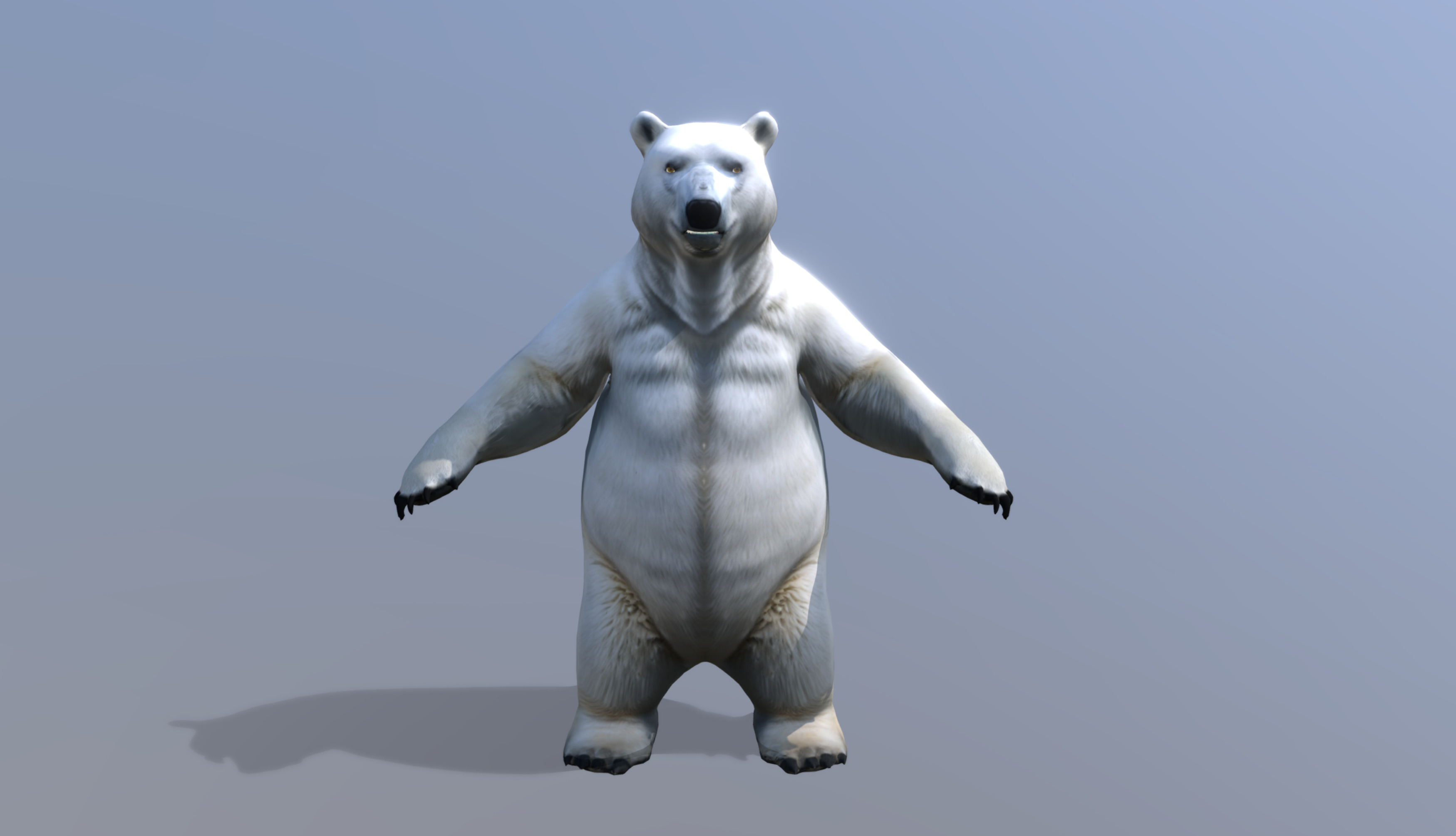 Polar bear Low-poly 3D model_2