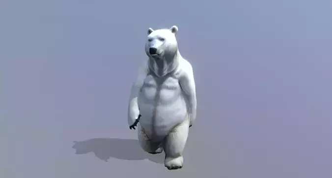 Polar bear Low-poly 3D model
