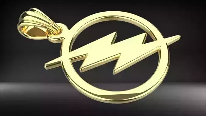 Flash  Pendant Necklace  Lightning Bolt Necklace 3D print model