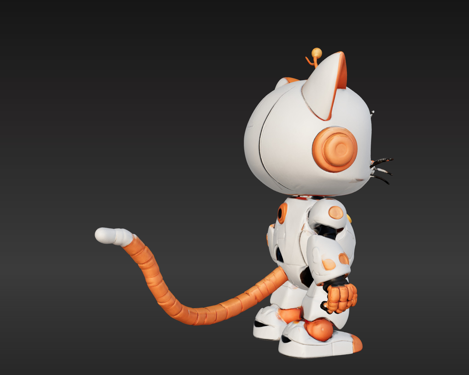3D Model of Cute Robo Cat Animated and Printable 3D print model 3D print model_4
