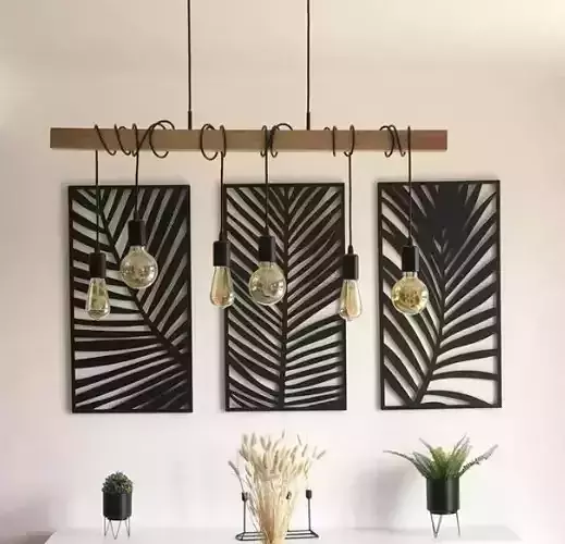 TROPICAL LEAVES TRIPTYCH MURAL