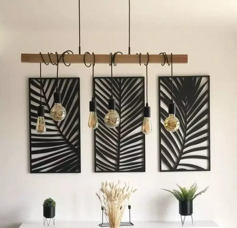 TROPICAL LEAVES TRIPTYCH MURAL 3D print model
