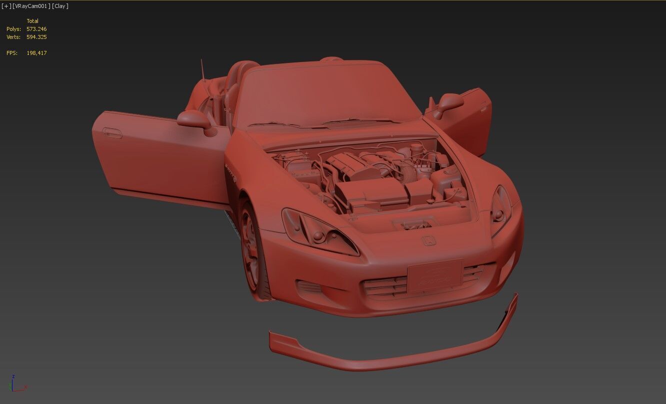 Honda S2000 ap1 3D model_16