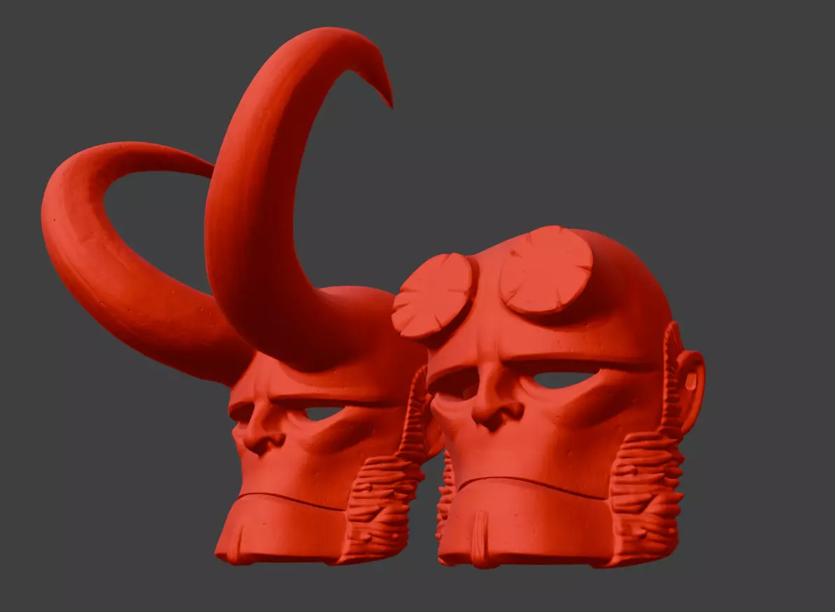 Comic Accurate Hellboy Mask 3D print model_0