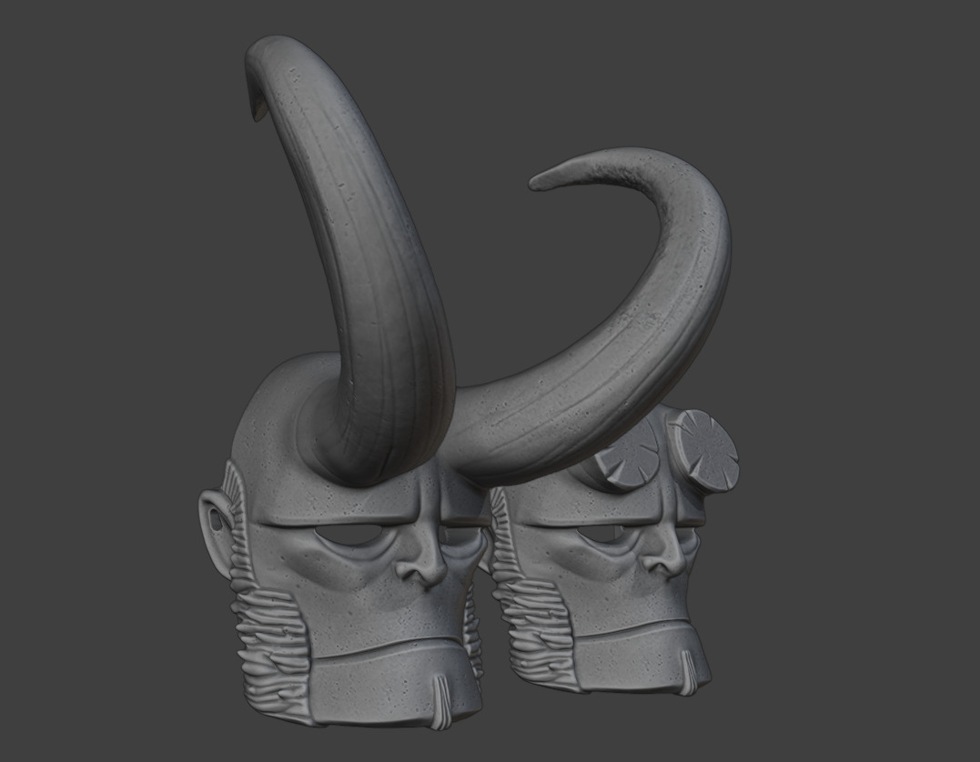 Comic Accurate Hellboy Mask 3D print model_3