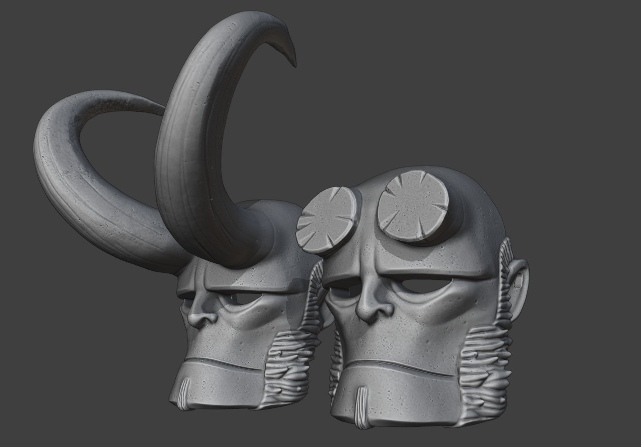 Comic Accurate Hellboy Mask 3D print model_1