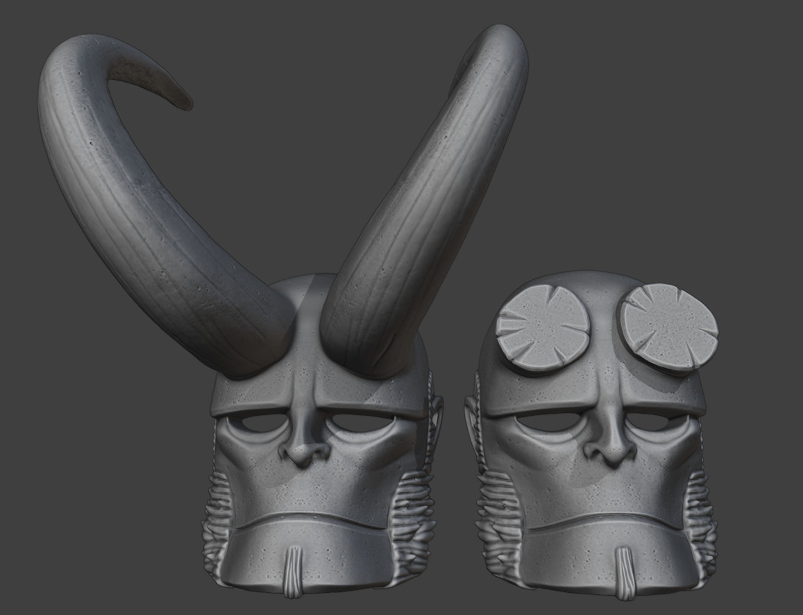 Comic Accurate Hellboy Mask 3D print model_2