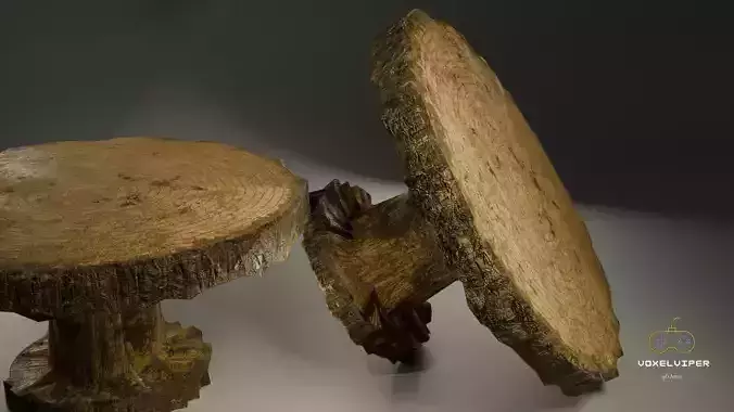 Realistic Wooden Table Low-poly 3D model