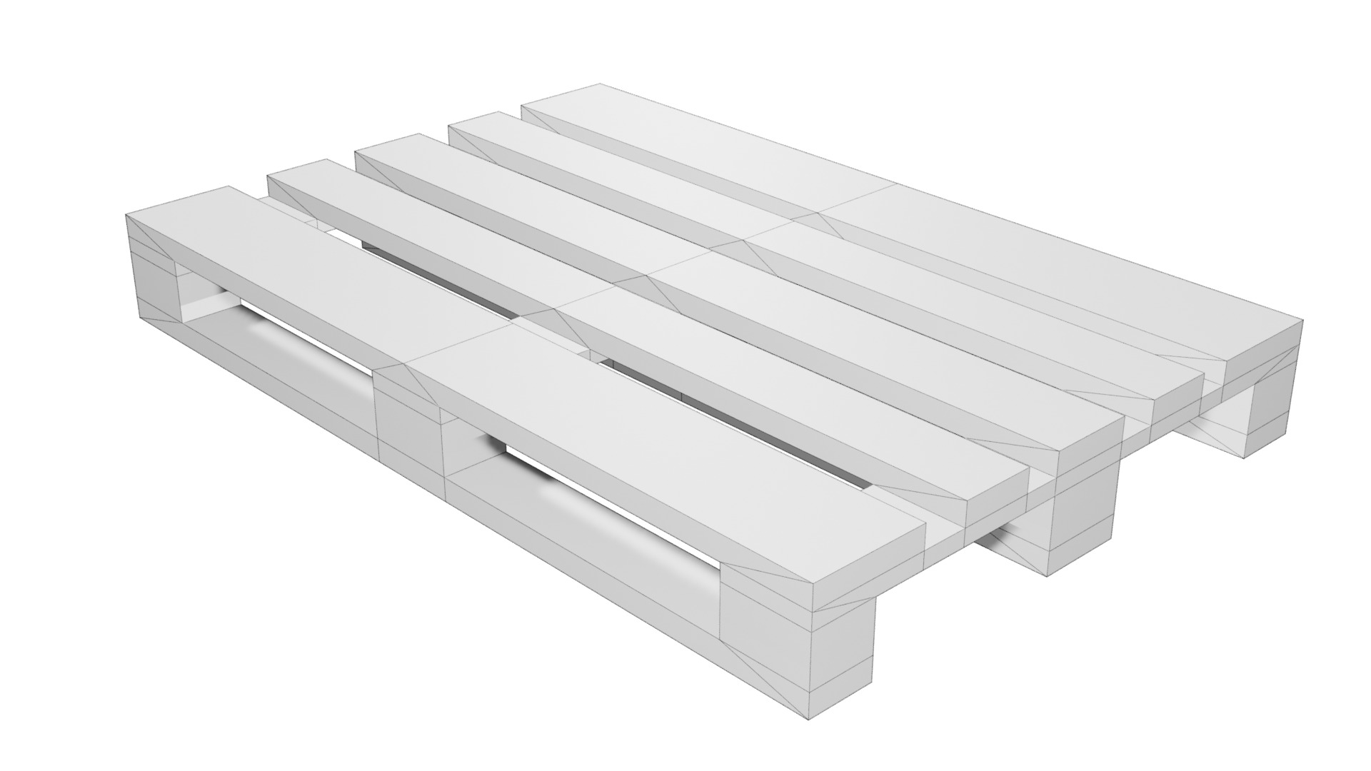 Wooden European Pallet Low-poly 3D model_6