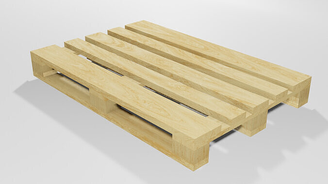 Wooden European Pallet Low-poly 3D model