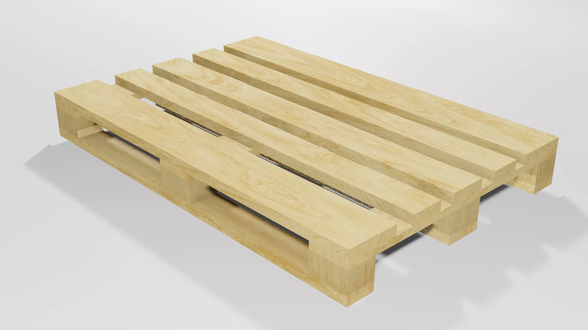 Wooden European Pallet Low-poly 3D model_0
