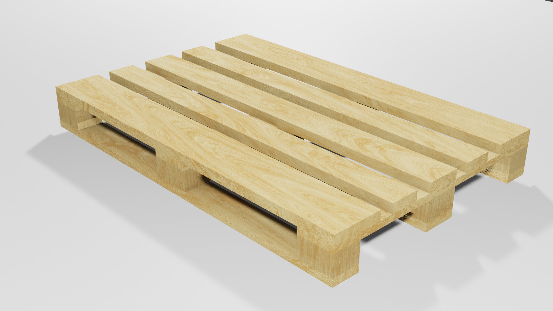 Wooden European Pallet Low-poly 3D model_1