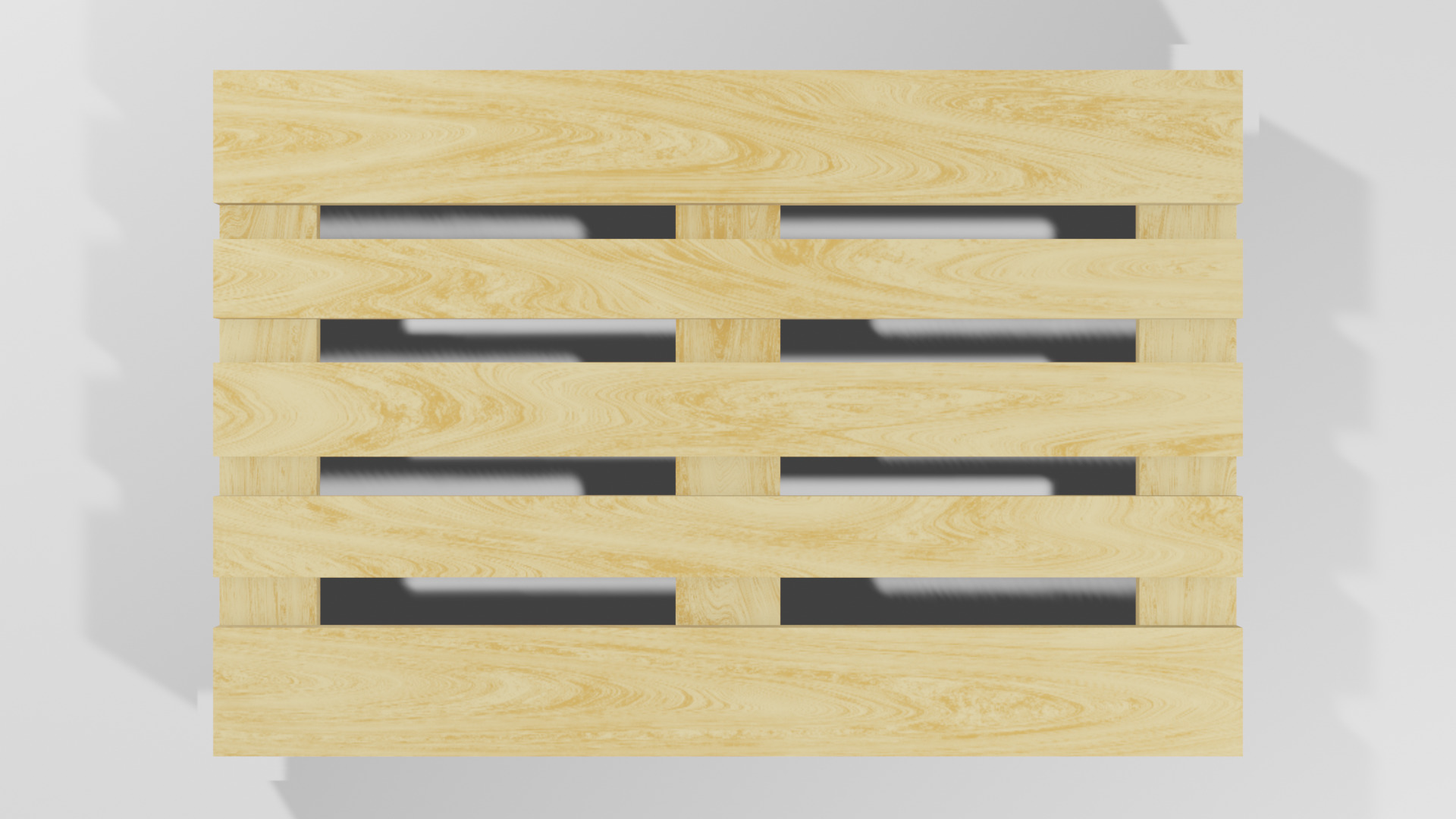 Wooden European Pallet Low-poly 3D model_2