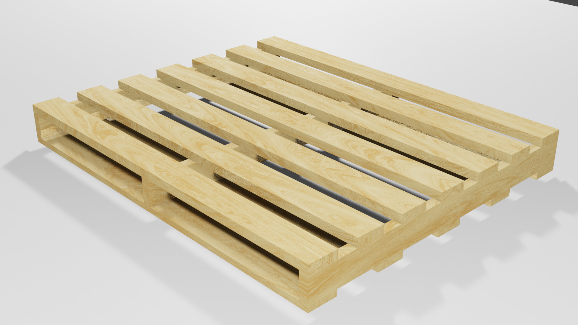 Wooden American Pallet Low-poly 3D model_1