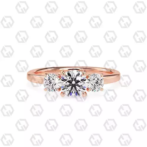 Ring 109 Round Shape 3 stone ring with round