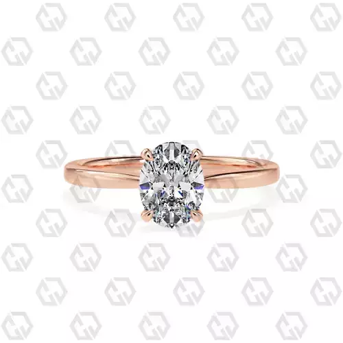 Ring 156 Oval shape with hidden signature diamond both side