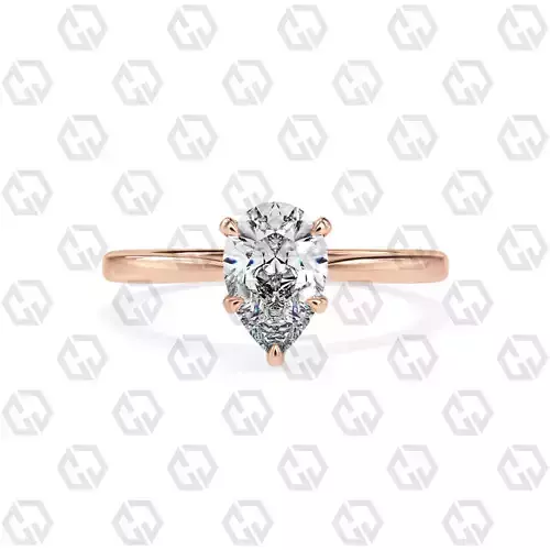 Ring 157 Pear shape with hidden signature diamond both side