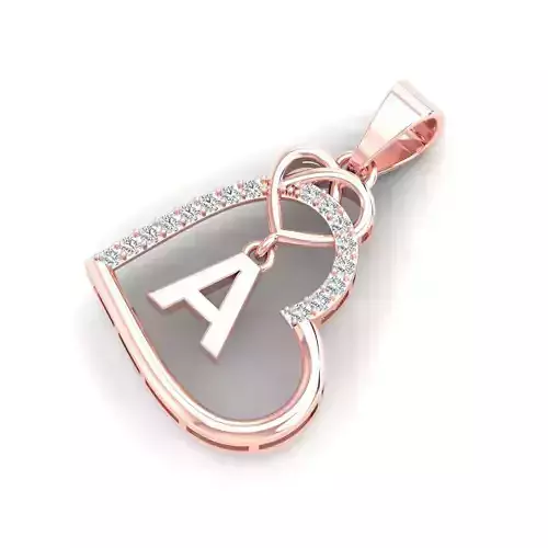 Heart Pendant With A to Z Alphabet 