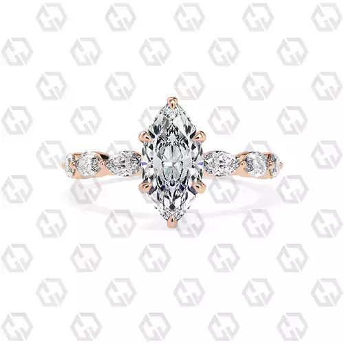 Ring 175 Marquise Shape marquise on shanks with Gems