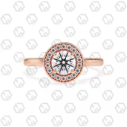 Ring 189 Round Shape Cathedral Halo with Gems