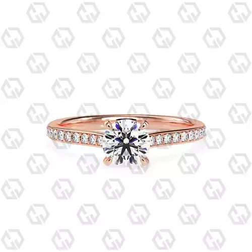 Ring 59 Round shape pave setting ring with gems