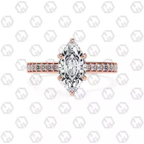 Ring 75 Marquise Shape and princess on shanks with Gems