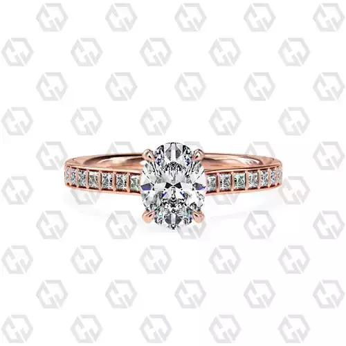 Ring 76 Oval Shape and princess on shanks with Gems