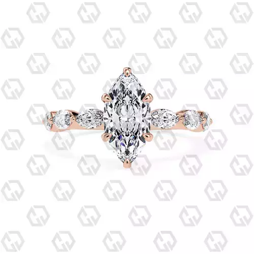 Ring 85 Marquise Shape marquise on shanks with Gems