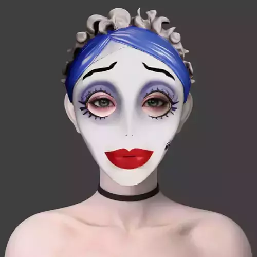 Bride Emily Costume Mask Low-poly 3D model