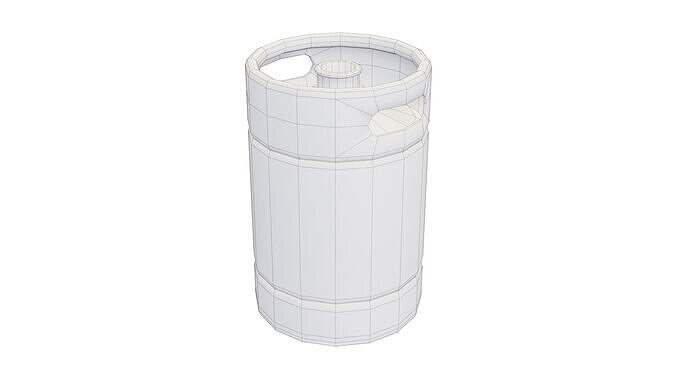 Beer Drum 10L Mini 00 Low-poly 3D model 7