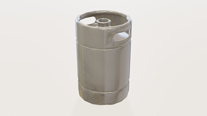 Beer Drum 10L Mini 00 Low-poly 3D model 2