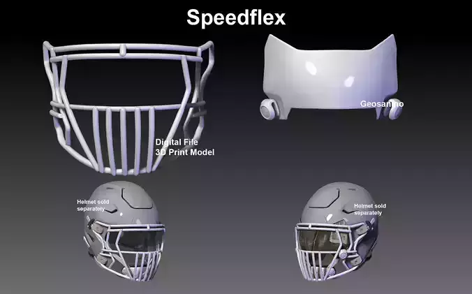 SHOC Zero G Visor VIPER clips Facemask XII for Riddell SPEEDFLEX