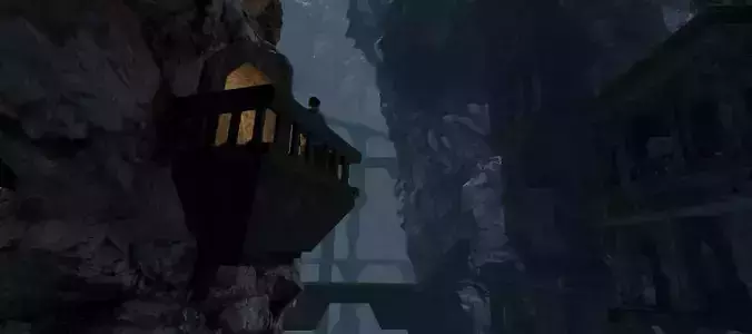 3D model kitbash of Mines of Moria Low-poly 3D model