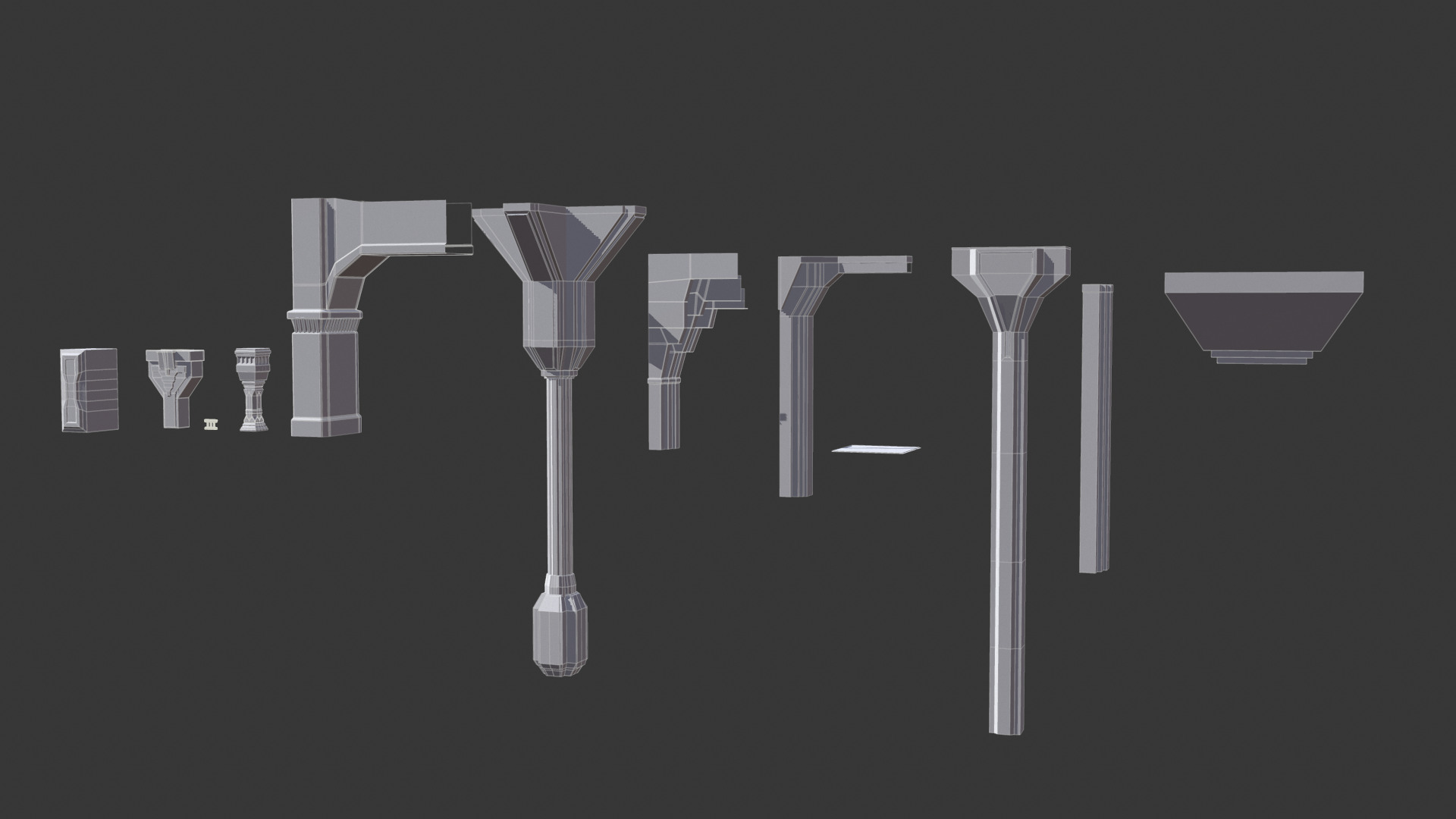 3D model kitbash of Mines of Moria Low-poly 3D model_12