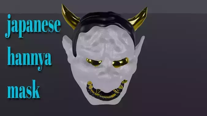 Japanese Hannya mask Low-poly 3D model
