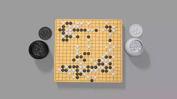 GO board game Low-poly 3D model
