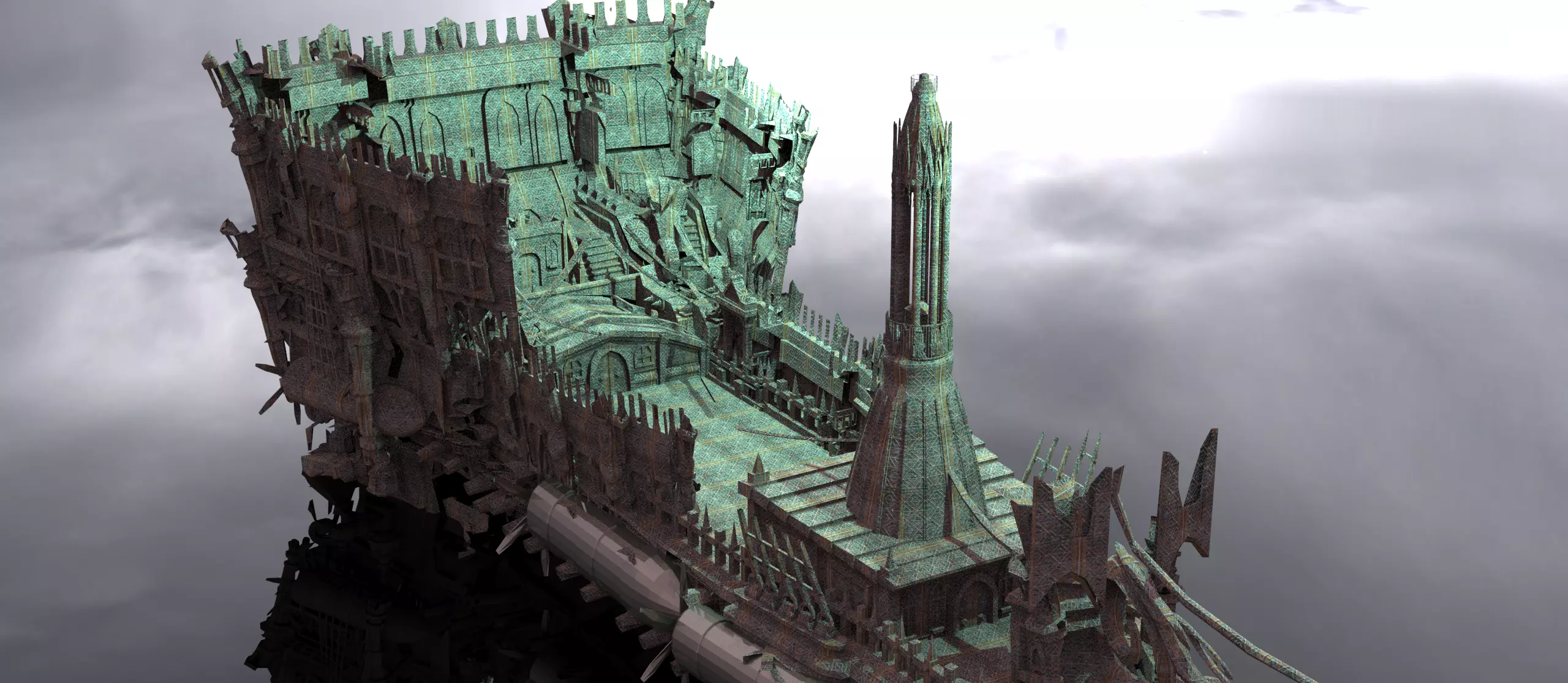 Sinbad The explorer airship base  3D model_0