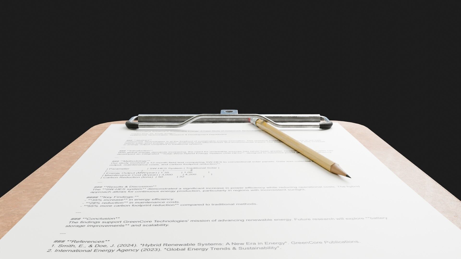 Clipboard and Pencil 4K Low-poly 3D model_9